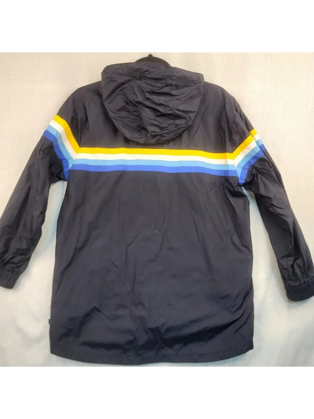 Gap Windbreaker Full-Zip Jacket Kids XL12 Blue Stripe Outdoor Blokecore Sporty
